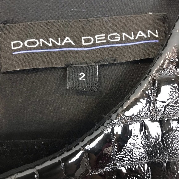 Donna Degnan sheath midi dress leather patch 2 - Picture 13 of 13